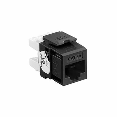 LEVITON Extreme Cat6A Quickport Black, Connector, Channel-Rated 6110G-RE6